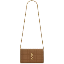 YSL Yves Saint Laurent Womens CASSANDRE Sheep Leather Chain Wallet