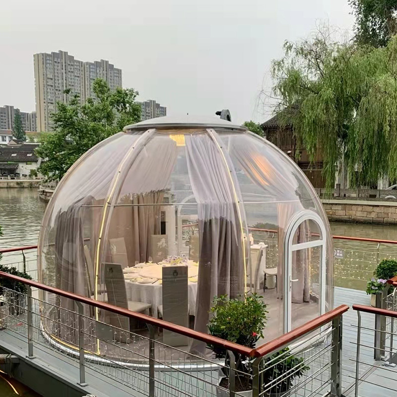 Star Empty Net Red Bubble House Outdoor Transparent Tent Outdoor B&B Dining Room Courtyard Mobile Glass Bubble Room