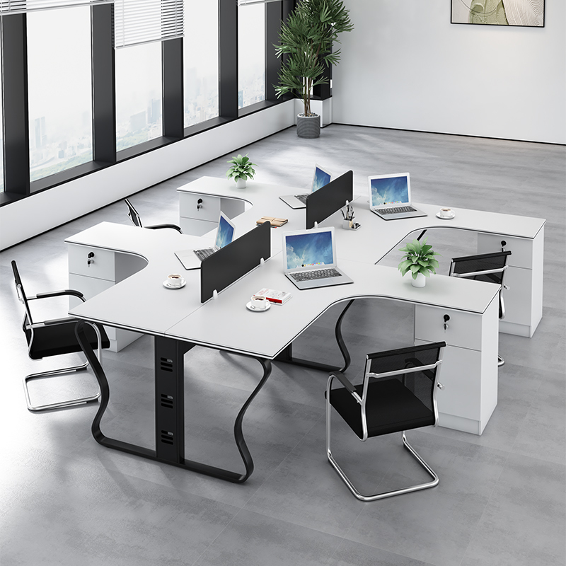 Corner Desk Staff Simple Modern Table and Chair Combination Office Screen Computer Desk with Side Cabinet Card Holder Corner Desk Staff Simple Modern Table and Chair Combination Office Screen Computer Desk with Side Cabinet Card Holder