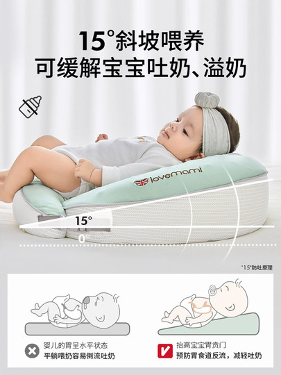 英国lovemami婴儿防吐奶斜坡垫哺乳枕头斜坡枕宝宝喂奶神器慢回弹