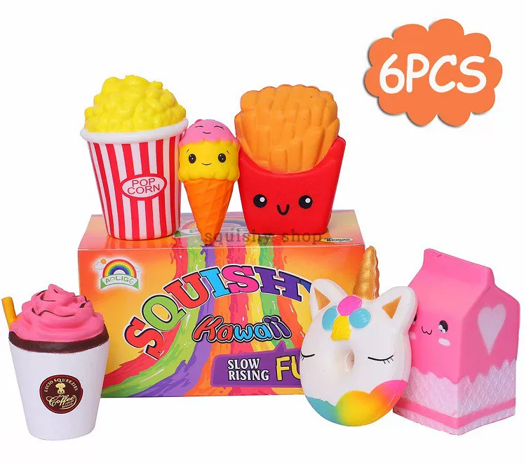 Antistress Squishy Hamburger Milkshake Squishe Donut Popcorn
