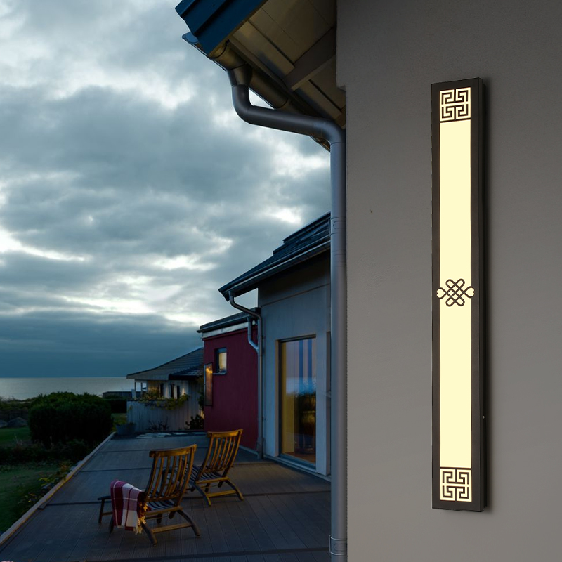 New Chinese-style waterproof wall lamp outdoor balcony outdoor yard wall lamp garden forest courtyard pillar villa gate
