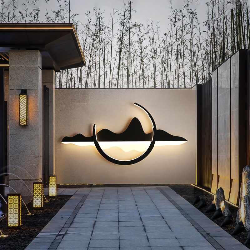 Outdoor waterproof wall lamp garden landscape lamp villa wall decoration lamp yard creative Chinese style lamp outdoor