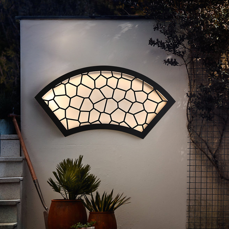 Chinese style outdoor wall lamp outdoor waterproof courtyard garden wall lamp villa yard shadow wall wall decorative lamp wall lamp