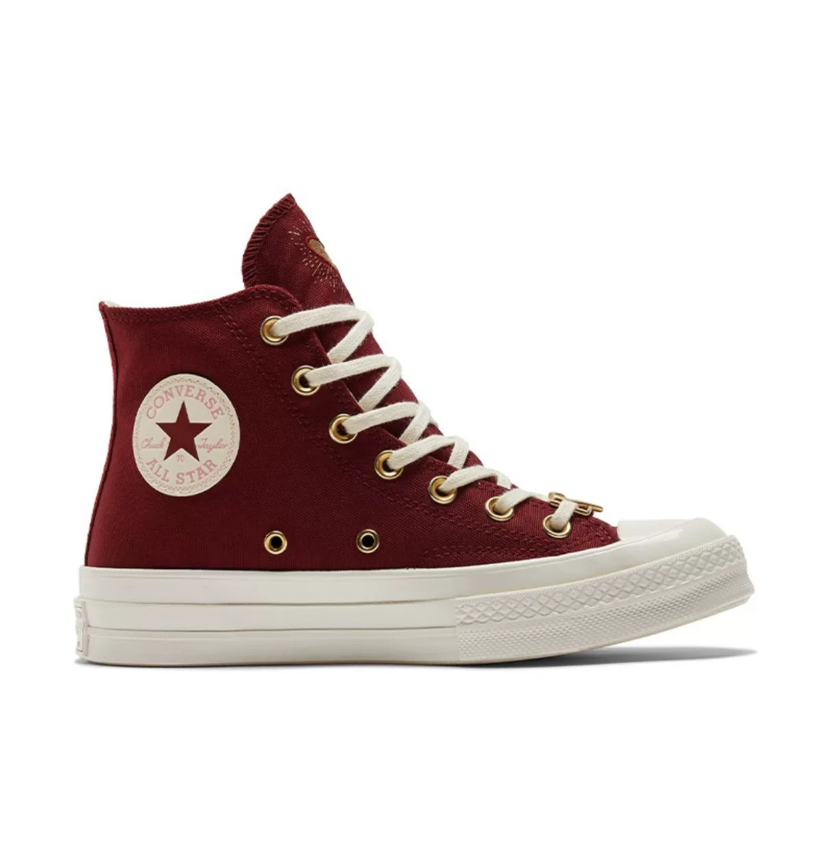 Кеды Converse 1970-х женские кроссовки Converse с вышивкой любви к Валентину, красные высокие канвасовые кроссовки A03931C