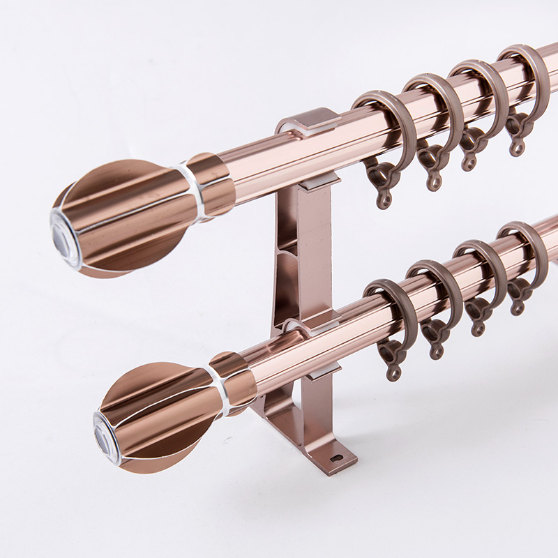 Aluminum alloy roman pole Curtain pole thickened curtain track single rod double rod mute bracket accessories full top side mount