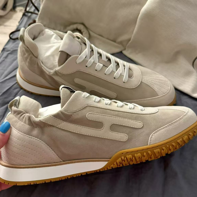 2026 Spring/Summer New European Jet Series H Style Genuine Leather Retro German Training Shoes Couple Style Casual Forrest Gump Shoes for Women