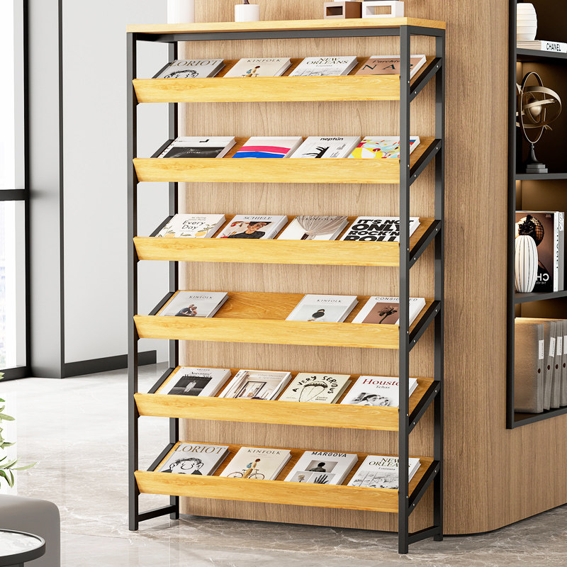 Press shelf Magazine rack with cupboards exhibition shelves Books and articles promotional frame book newspaper information shelf floor shelf storage shelf-Taobao