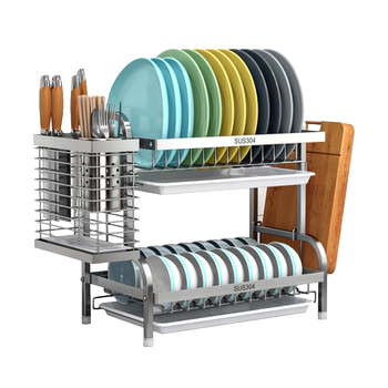 304 stainless steel countertop home kitchen drain bowl rack