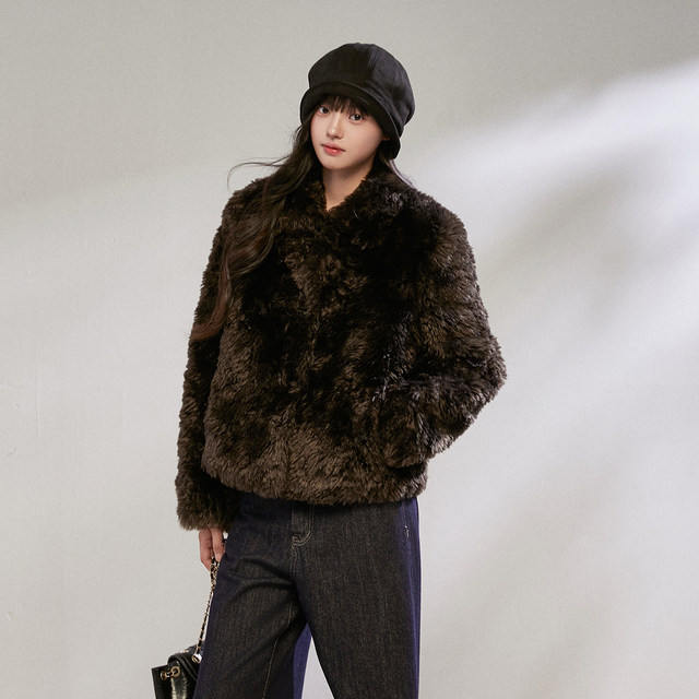 Pinkers联名款韩系复古毛呢外套女秋冬季宽松休闲百搭上衣外套女