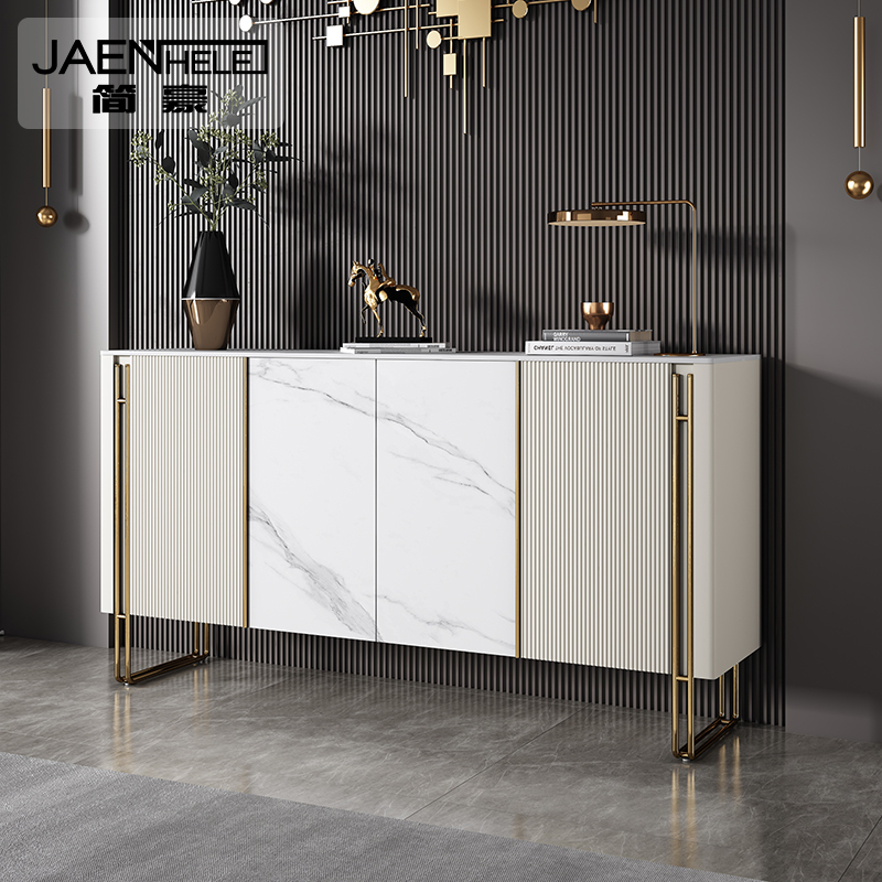 Jianhao modern minimalist rock slab porch cabinet Italian style light luxury style sideboard cabinet entrance door living room storage decoration shoe cabinet