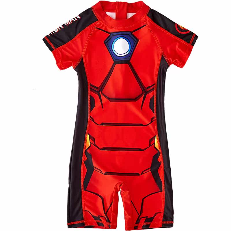 Disney children's swimsuit men's sunscreen conjoined baby baby swimsuit hot spring warm iron man diving suit