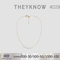 THEYKNOW pearl necklace female choker light luxury niche design sense ins cold wind jewelry Net red brand