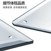 High-definition glass mirror four-corner punched wall-mounted makeup wall-mounted home toilet hotel bathroom large full-body mirror square