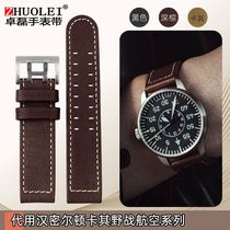 Adapted to Hamilton leather watch with a card for aviation H77616533 H70615733 jazz field men