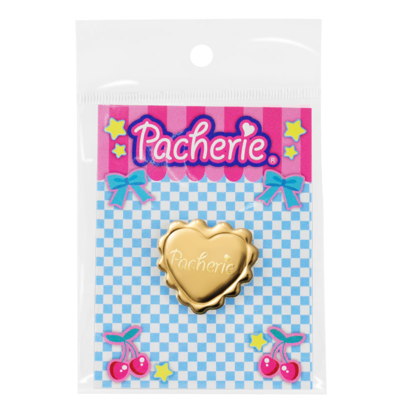 Japan Pacquie (Pechley) complementary dress gold LOGO badge heart-shaped PA-07