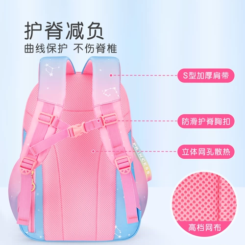 Школьные сумки для девочек для учащихся начальных классов, от трех до шести детей, девочек первого класса, ультра-освещенного детского сада, от четырех до удвоенных плеч 2025 Новая модель