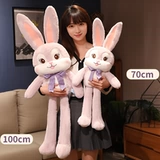 Плюшевый кролик для ушей, игрушка, подушка, детская тряпичная кукла, можно тянуть за уши, подарок на день рождения