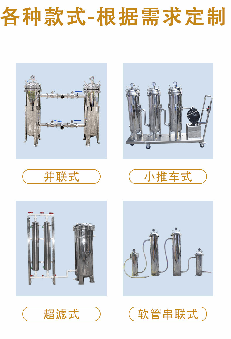 Оборудование для фильтрации 304不锈钢双联过滤器食品饮料牛奶固液分离过滤机并联袋式过滤器