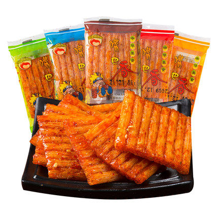 Mouth fragrant little spicy strips 6g*66 packs spicy strips spicy casual snacks big knife meat 8090 nostalgic snacks