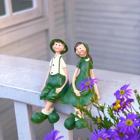 Garden ornaments hanging doll balcony courtyard landscaping home living room TV cabinet terrace flower stand gardening decoration