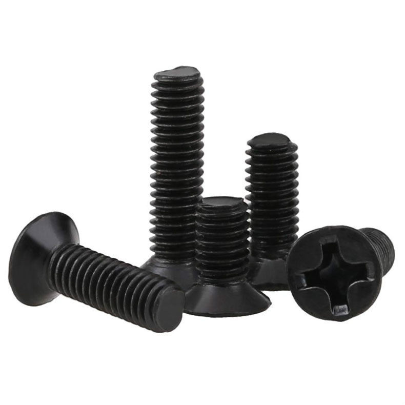 FM black sunk head cross machine screws M3 M4 hair black flat head machine tooth mechanical tooth bolt screw GB819