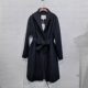 Mid-length wool coat with lapel and elegant wool coat