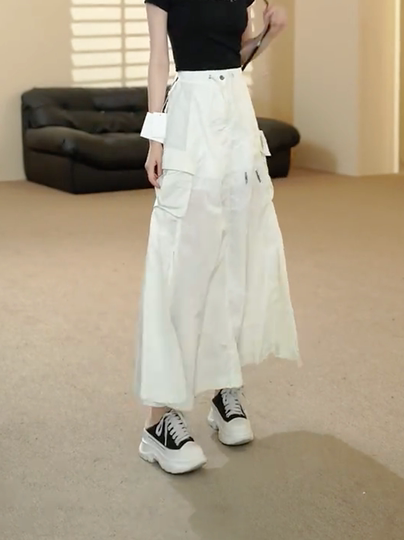 Summer New Style Age-Reducing Fresh White Workwear Skirt for Women 2025 Fashionable Design Slit High-Waisted Skirt