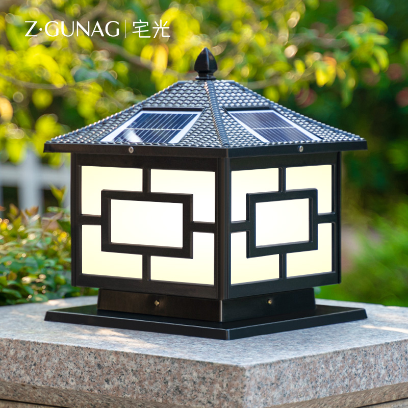 Solar Column Headlights Outdoor Waterproof Courtyard lamp Garden Villa Community Gate Pillar Light Outdoor Wall Lamp