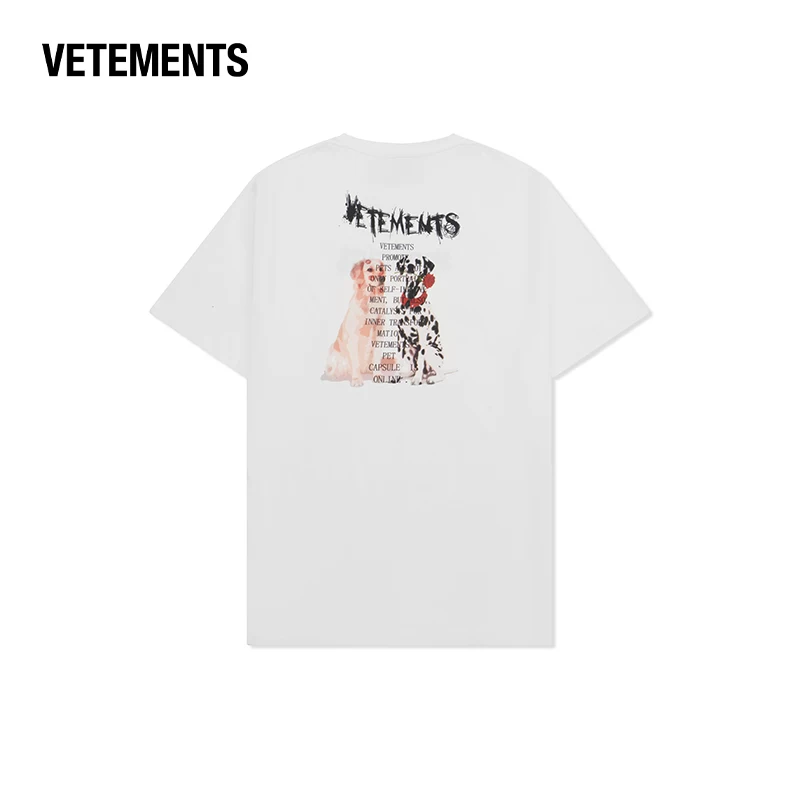 Хлопковая футболка VETEMENTS мужская и женская, с коротким рукавом, принт