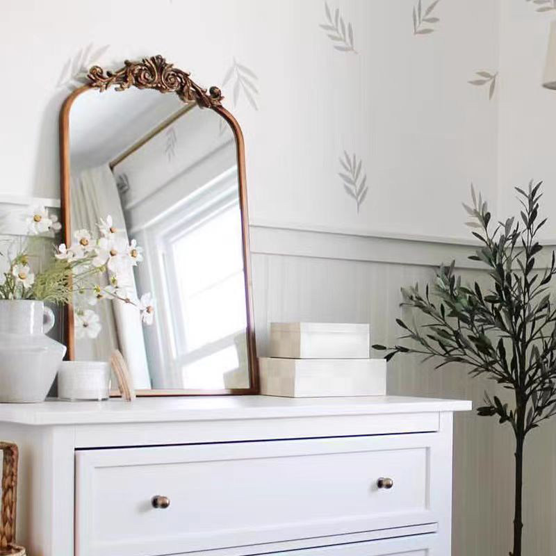 复古全身镜落地镜家用简约壁挂穿衣镜法式雕花换衣镜服装店试衣镜详情2