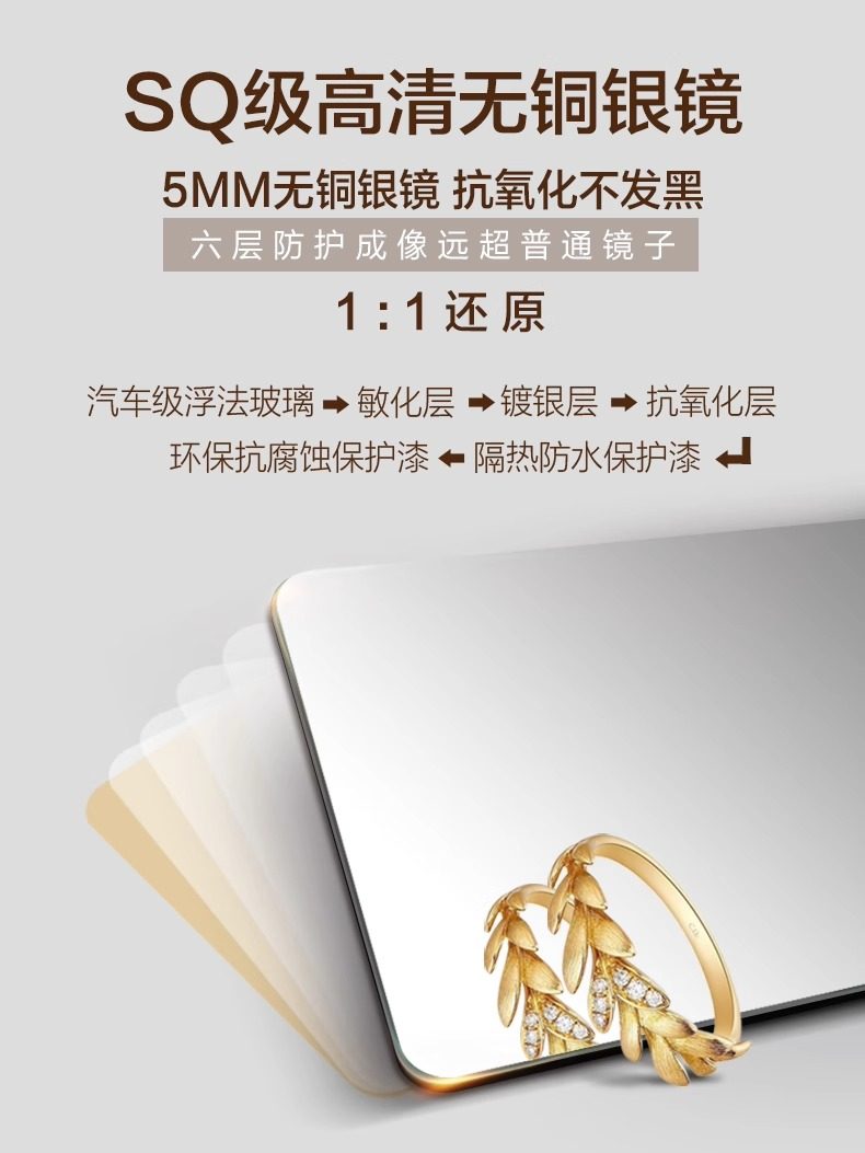 复古全身镜落地镜家用简约壁挂穿衣镜法式雕花换衣镜服装店试衣镜详情6