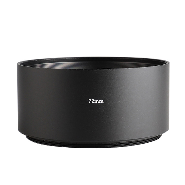 72mm mid-length charred light shade metal aluminum alloy screw mouth extremely simply cylinder-type lens hood sunshade