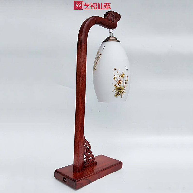 New Chinese style mahogany living room study solid wood lamps desk lamps ceramic lamps bedroom bedside lamps classical lamps