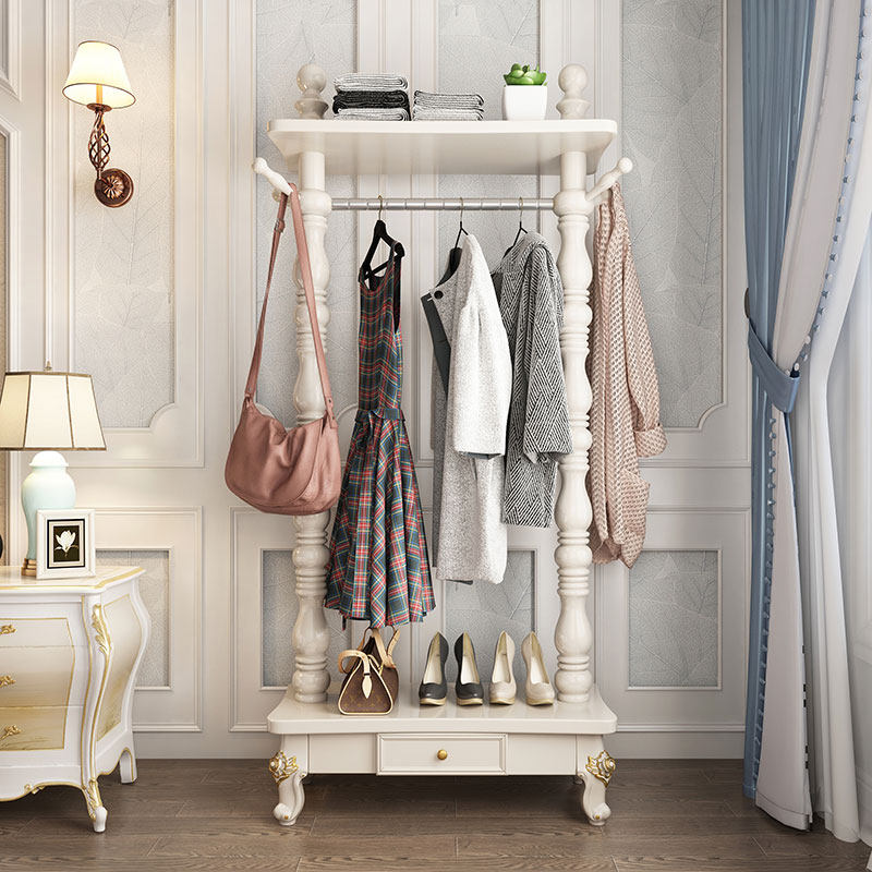 Solid wood light extravagant multifunction clothes hat rack floor bedroom hanger Nordic infront entrance door to floor type hanging hanger