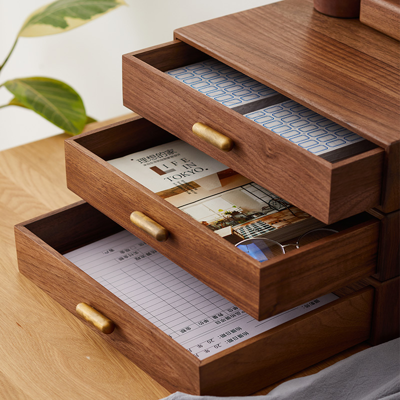 Desktop sundries storage box drawer-type large-capacity file book finishing dormitory office monitor increase rack