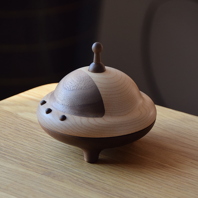 Wooden spaceship Children's milk tooth box Seal boy girl tooth contained box Save the tooth change collection Remembrance box-Taobao