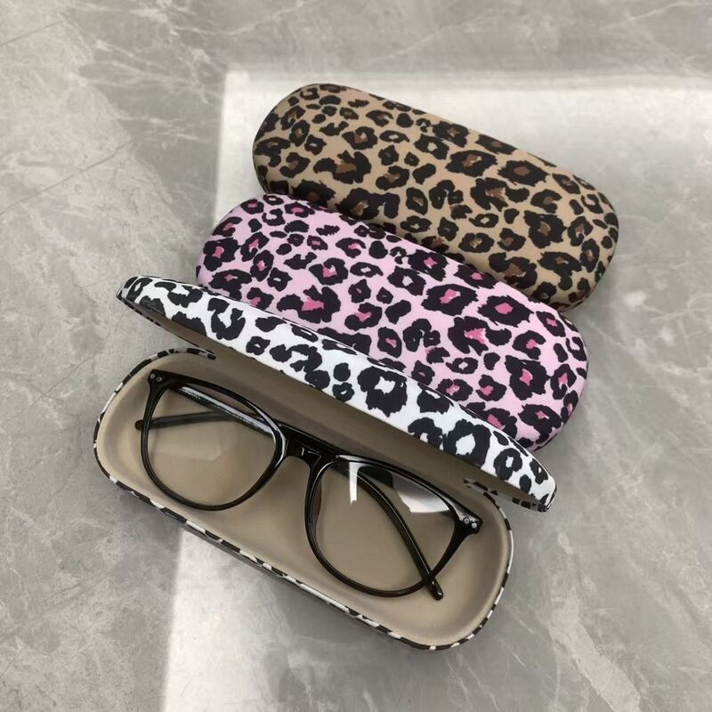 Leopard Print Glasses Case Portable Anti-Pressure Eyeglasses Case Sunglasses Storage Box