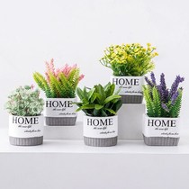 Nordic Ins Living Room Emulation Flower Green Plant Fake Flower Decoration Vase Room Office Desktop Potted Small Pendulum