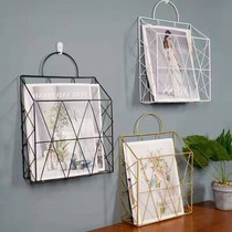 Nordic Ins Iron Art Wall-mounted Bookshelves Containing Shelf Objects Hanging Basket Wall Bookshelves