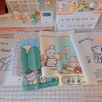 ins Japanese table mat pu smiling face student dormitory waterproof girl heart computer writing mat book desktop heat insulation dining mat