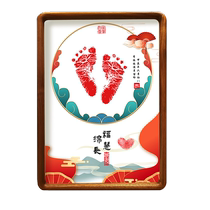 Babys one hundred days full moon hand and foot print ritual supplies newborn birth souvenir photo frame