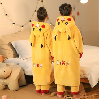 Winter children's thickened nightgown pikachu bathrobe