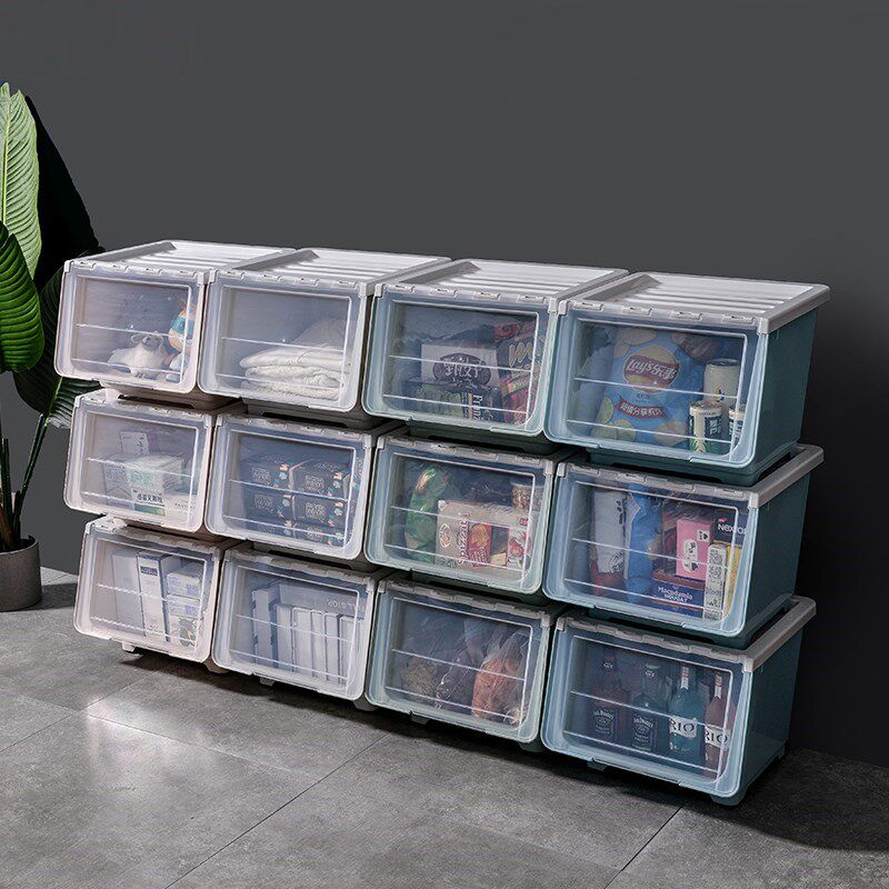 Children's toy storage box plastic side opening clothes front opening storage box household storage basket storage box finishing box