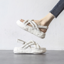 4 19E ten thousand people plant grass -- Amy Designer -- net red sports thick bottom white sandal women Summer money ~