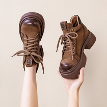 9 15B this year the big exploits -- advanced sense of the high sense of the -- the thick bottom Martin boot genuine leather womens boots flat bottom