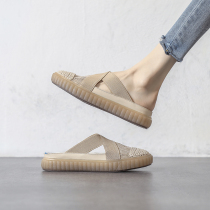 4 27H ten thousand people plant grass -- Amy Designer -- small fragrant wind fishermans slippers web yarn Baotou Half slipper female