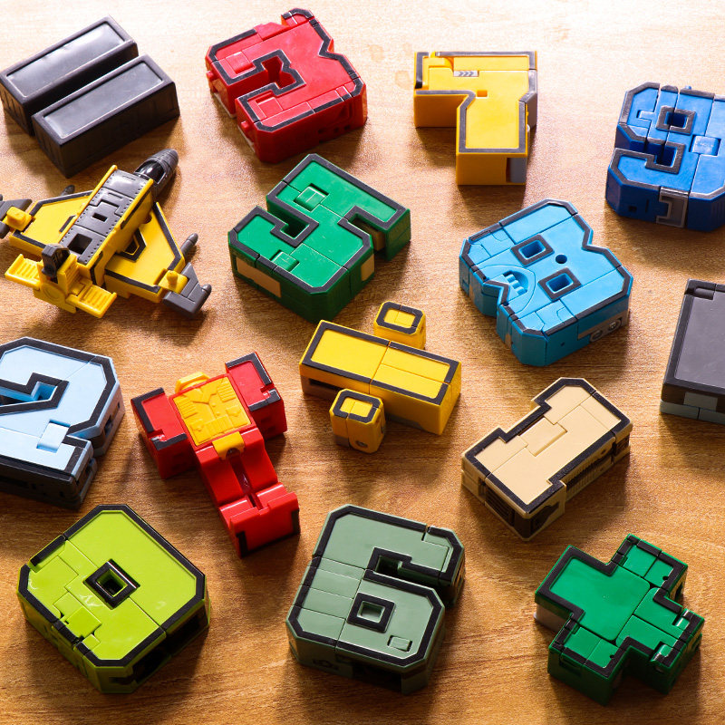 Digital deformation toy Digital battle team automobile complex robot full package children's puzzle letter dinosaur boy