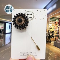 Inlaid gold nails Brisket Brooch Woman Fashion Chest Flowers anti-walking light buckle 100 lap Temperament Accessories Silk Scarf Buttoned Suit Cardiothoric