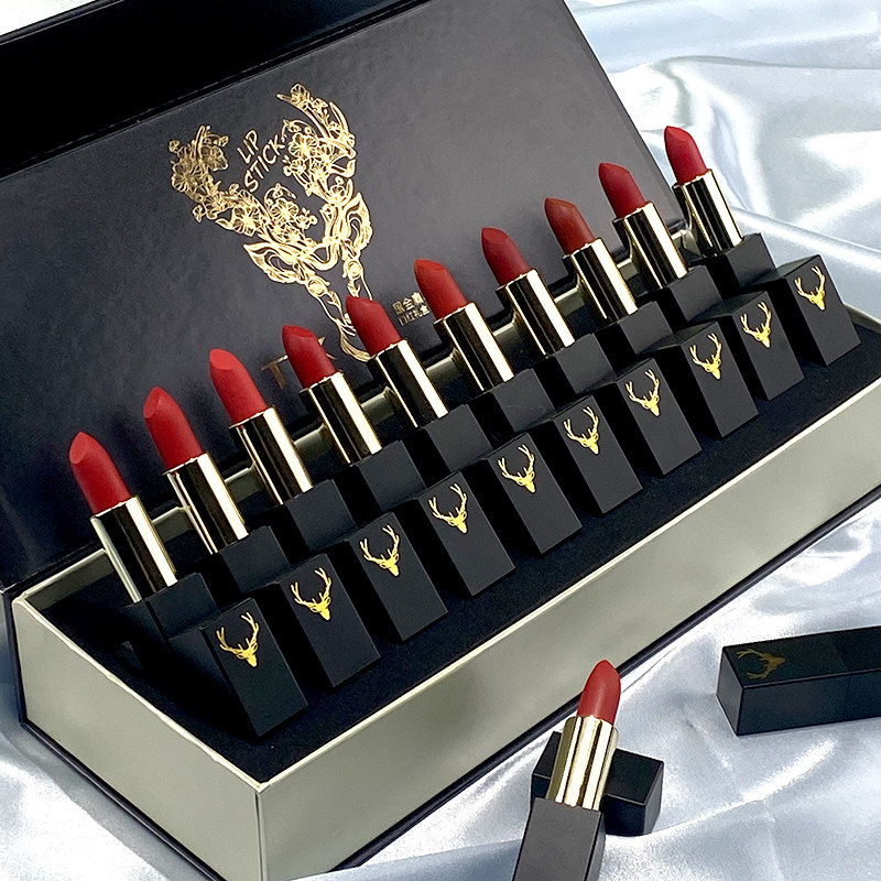 Big Brands One Deer With Your Lipstick Matt ten Lipstick Red Suit Gift Box Color Makeup 520 Lover Birthday Gift-Taobao